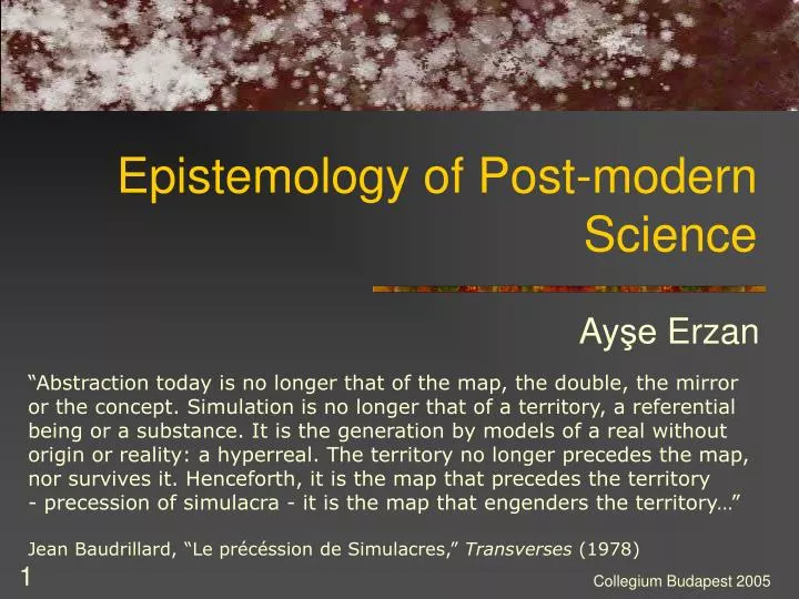 epistemology of post modern science