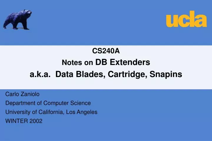 cs240a notes on db extenders a k a data blades cartridge snapins