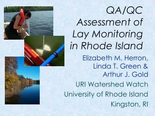QA/QC Assessment of Lay Monitoring in Rhode Island