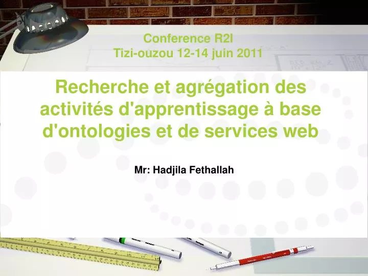 recherche et agr gation des activit s d apprentissage base d ontologies et de services web