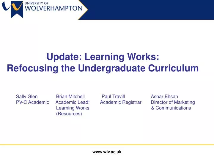 update learning works refocusing the undergraduate curriculum