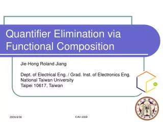 Quantifier Elimination via Functional Composition