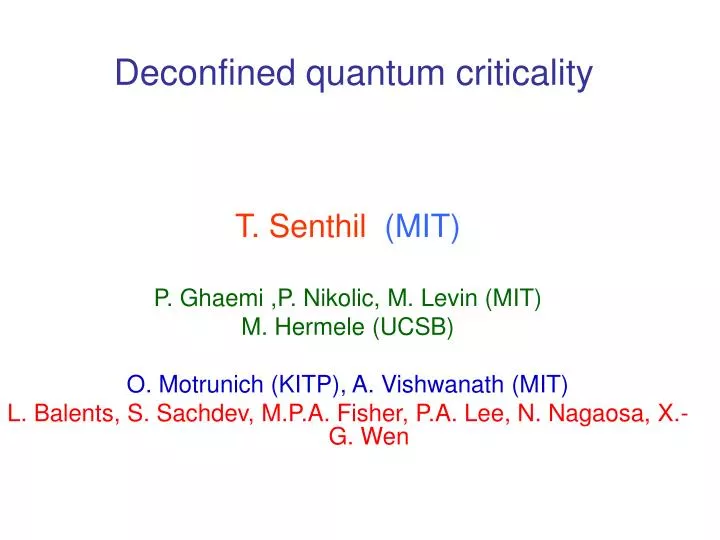 deconfined quantum criticality