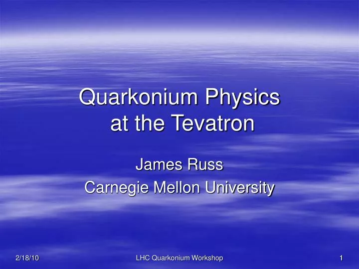 quarkonium physics at the tevatron