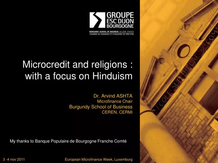 microcredit and religions with a focus on hinduism