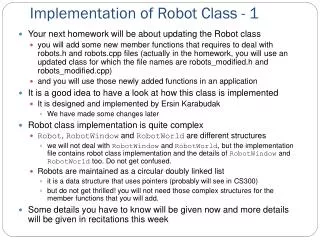 Implementation of Robot Class - 1