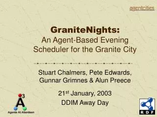 GraniteNights: An Agent-Based Evening Scheduler for the Granite City