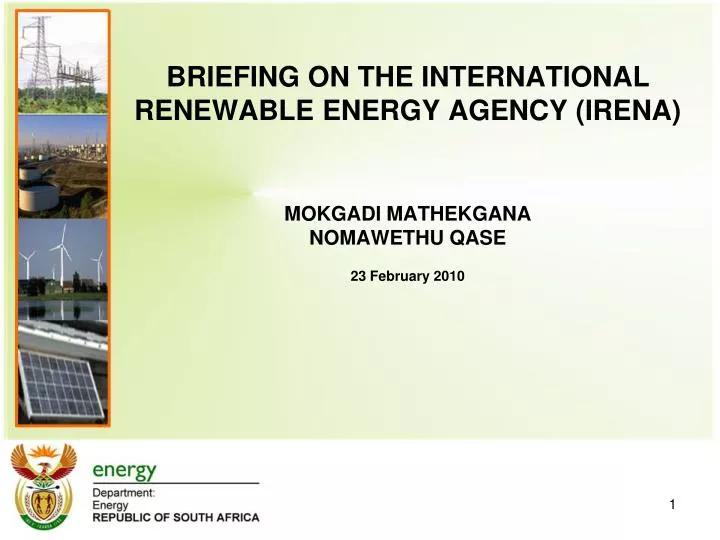 briefing on the international renewable energy agency irena