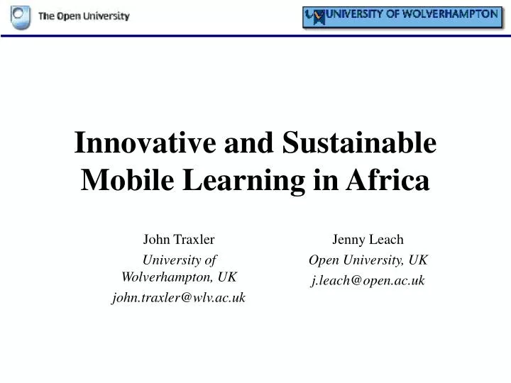 innovative and sustainable mobile learning in africa