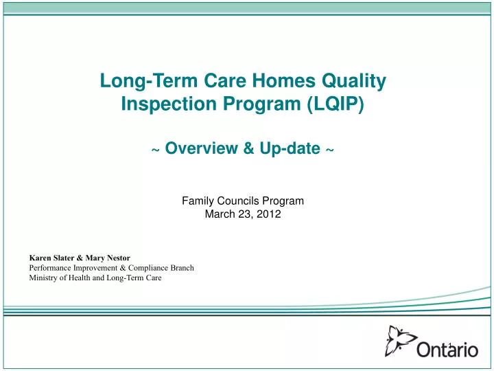 long term care homes quality inspection program lqip overview up date