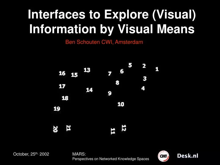 interfaces to explore visual information by visual means