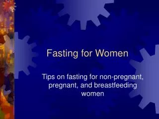 Fasting for Women