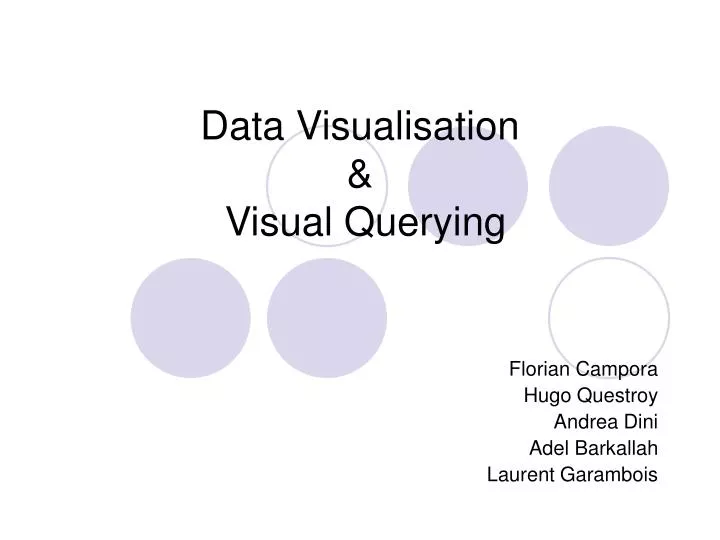 data visualisation visual querying