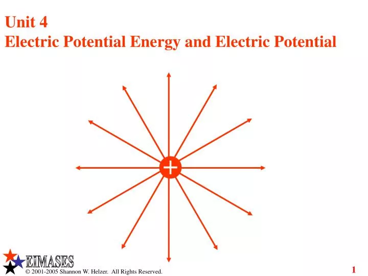 unit 4 electric potential energy and electric potential
