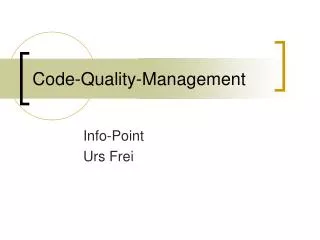 code quality management