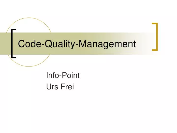 code quality management