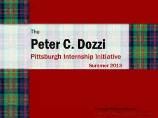 The Peter C. Dozzi Pittsburgh Internship Initiative Summer 2013