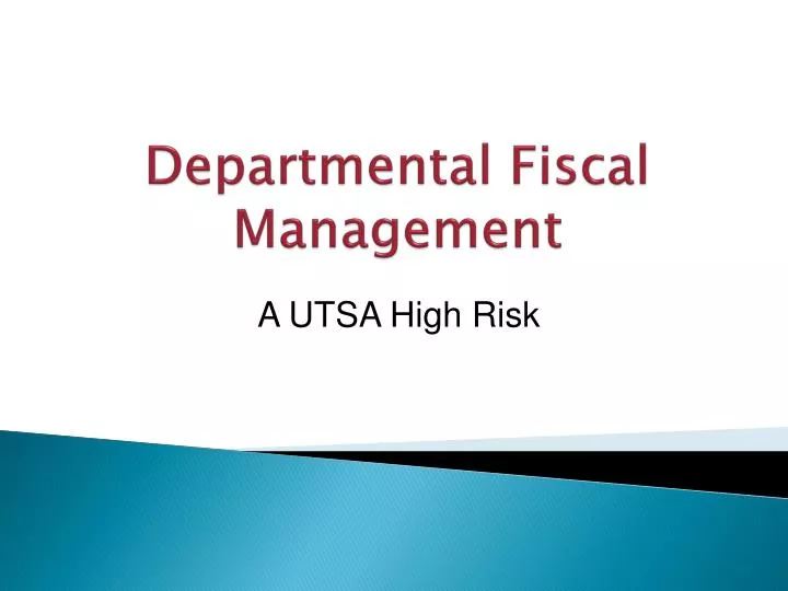 departmental fiscal management