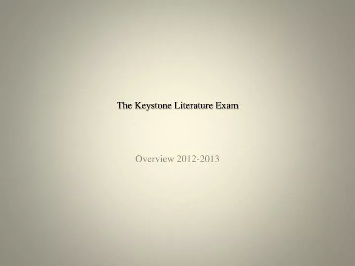 the keystone literature exam