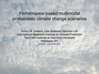 Performance-based multimodel probabilistic climate change scenarios