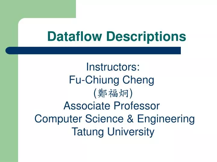 dataflow descriptions
