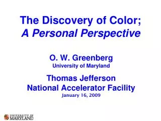 The Discovery of Color; A Personal Perspective