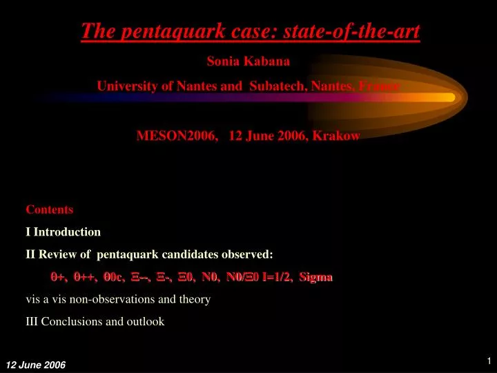 the pentaquark case state of the art