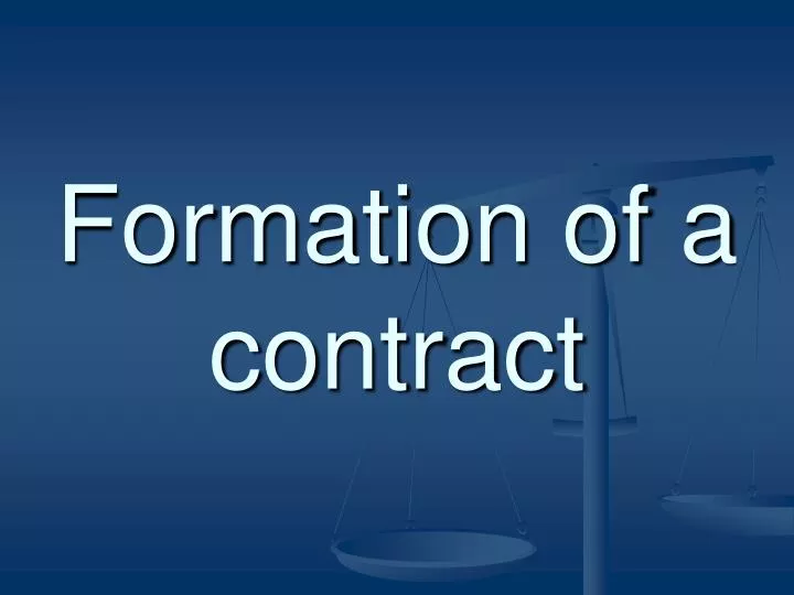 formation of a contract