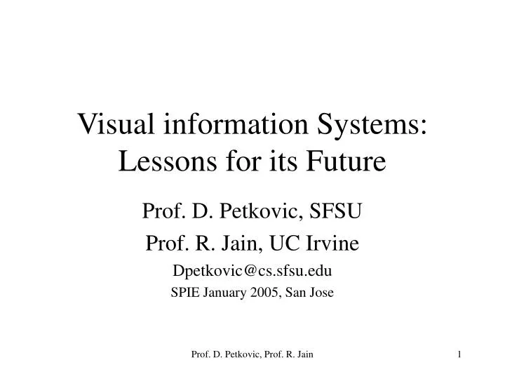 visual information systems lessons for its future