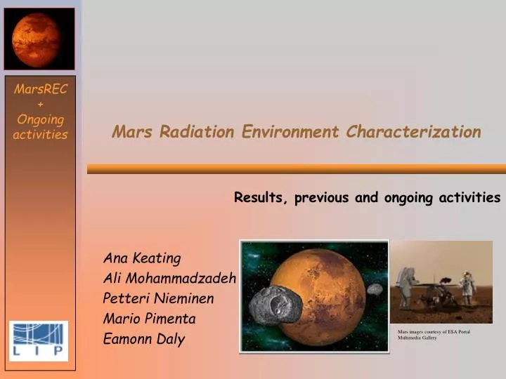 mars radiation environment characterization