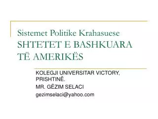 sistemet politike krahasuese shtetet e bashkuara t amerik s