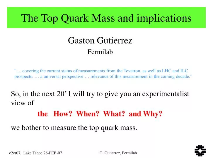 the top quark mass and implications