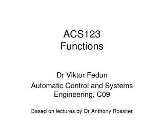 ACS123 Functions