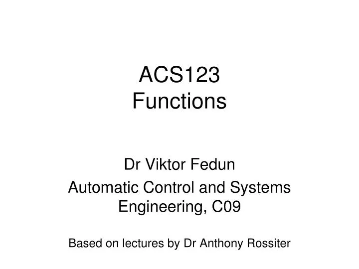 acs123 functions