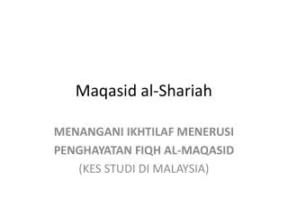 maqasid al shariah