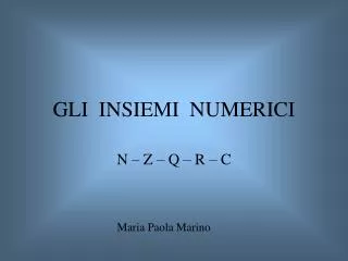 gli insiemi numerici