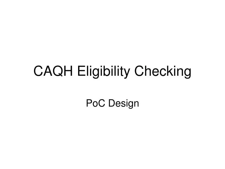 caqh eligibility checking