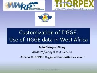 Customization of TIGGE: Use of TIGGE data in West Africa