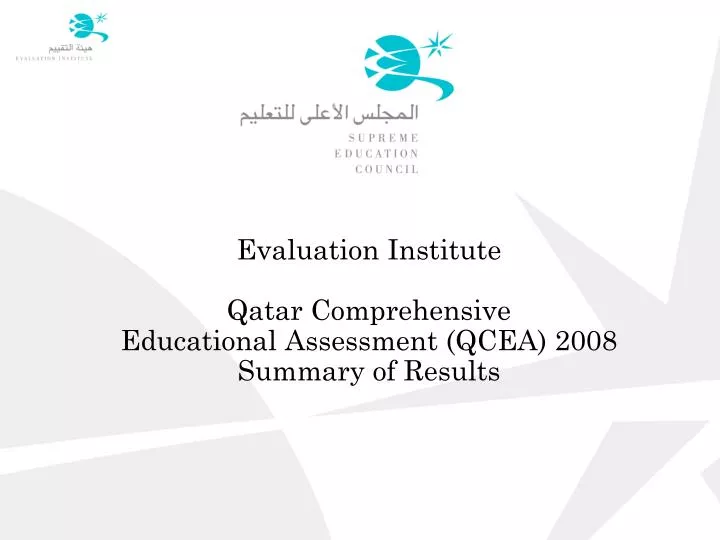 evaluation institute qatar comprehensive educational assessment qcea 2008 summary of results