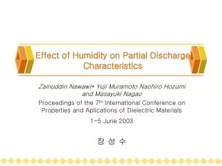 Effect of Humidity on Partial Discharge Characteristics