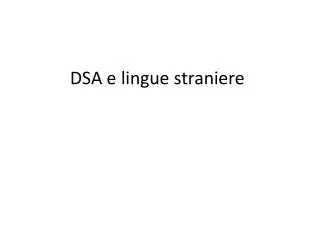 dsa e lingue straniere