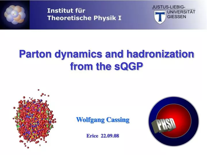 parton dynamics and hadronization from the sqgp