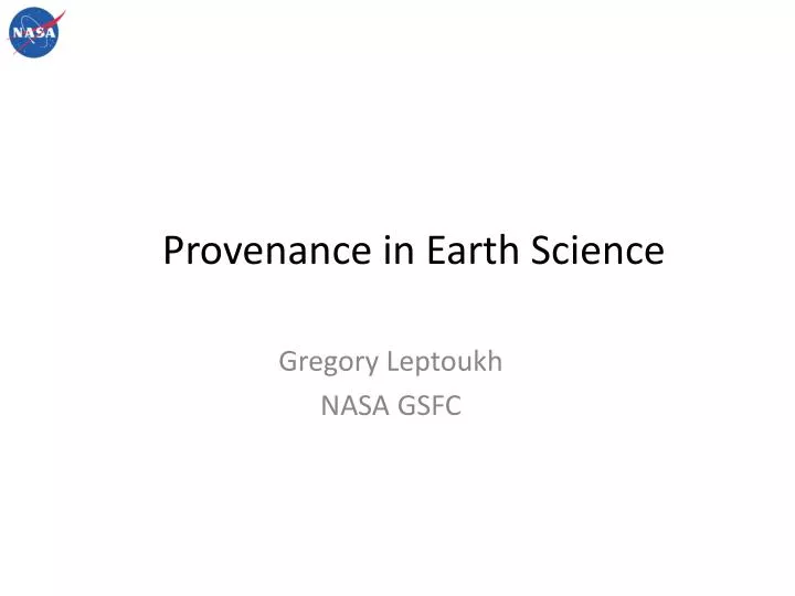 provenance in earth science