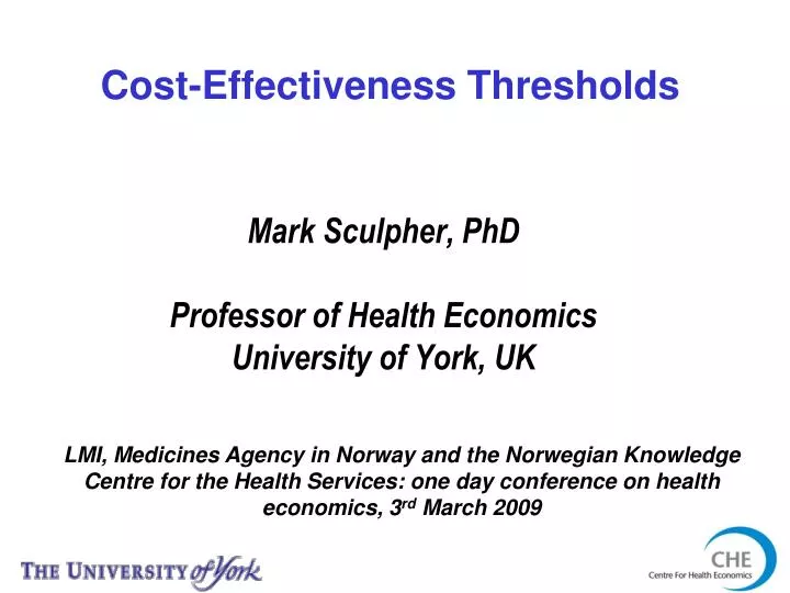 mark sculpher phd professor of health economics university of york uk