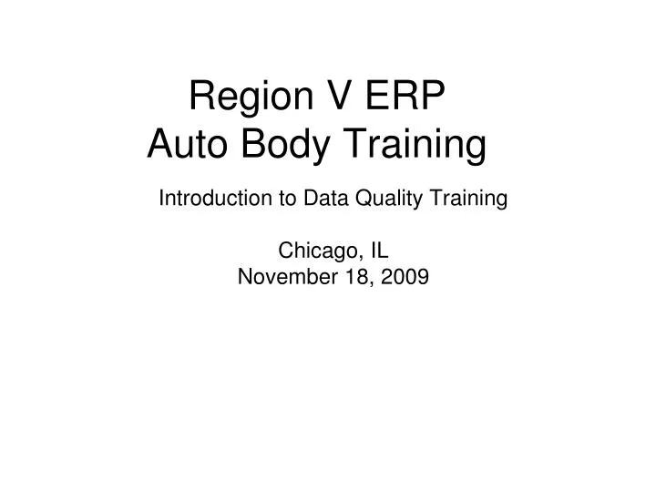 region v erp auto body training