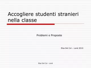accogliere studenti stranieri nella classe
