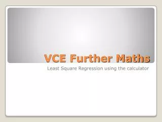 VCE Further Maths