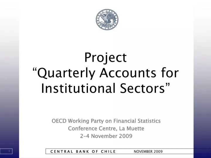 project quarterly accounts for institutional sectors