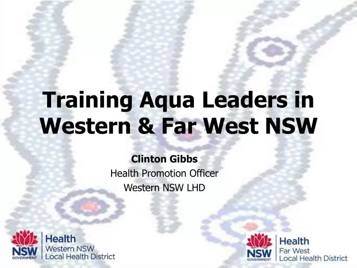 training aqua leaders in western far west nsw