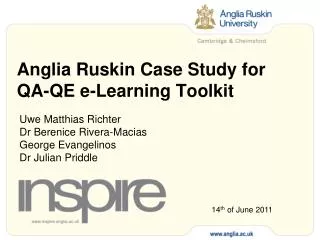 Anglia Ruskin Case Study for QA-QE e-Learning Toolkit
